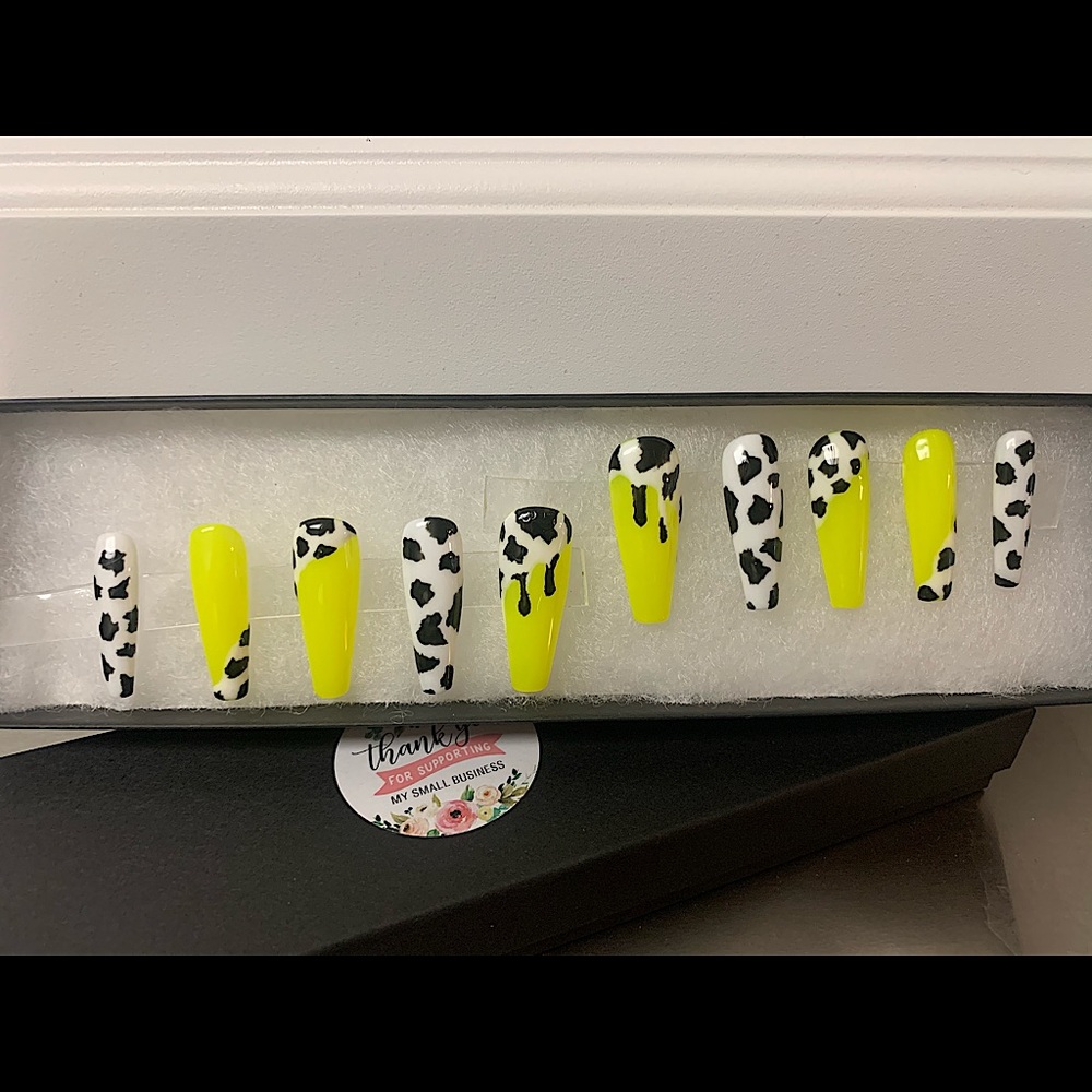 Hand Painted, Gel Paint Press-Ons “Trippy Cowgirl”